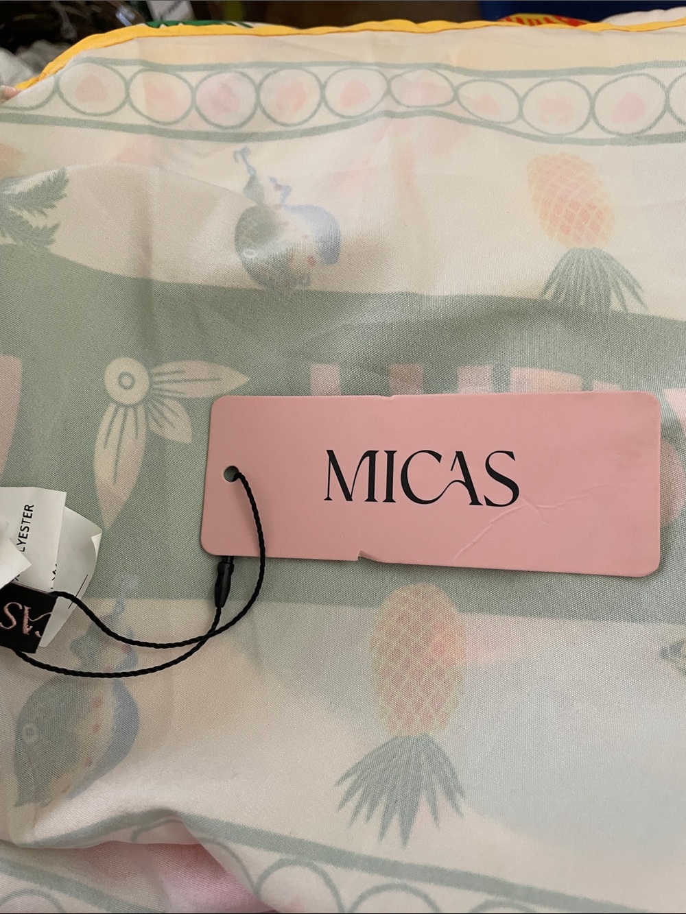 Micas Cream Tropical Print Maxi Dress Beach resort wear quirky NWT - Picture 8 of 10